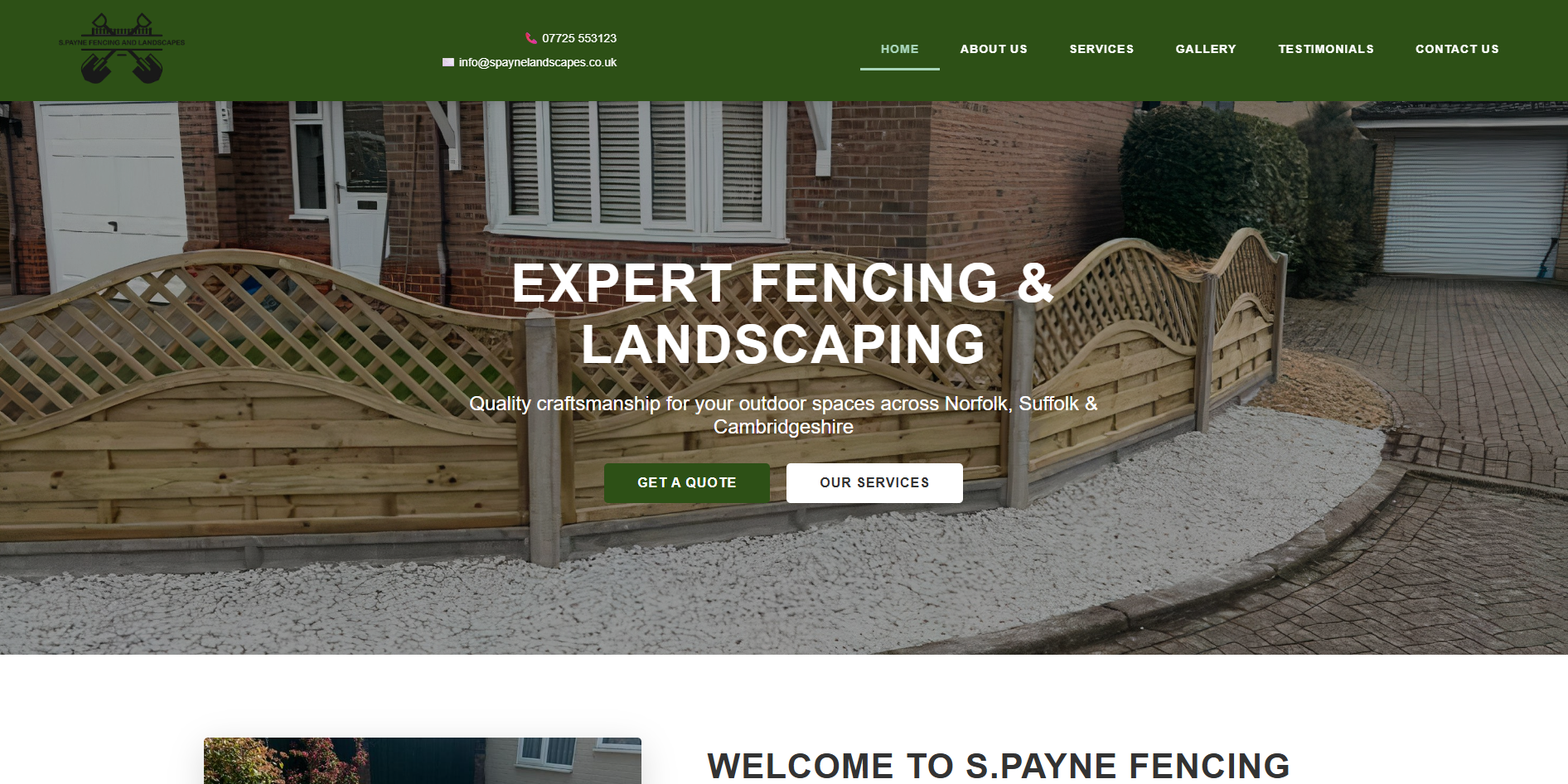 S.Payne Fencing and Landscapes Desktop View